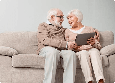 Senior couple relaxing together